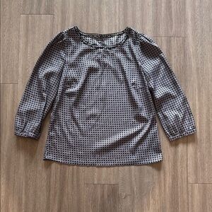 Jcrew factory Elegant Black and White with pink accents Women's Top size medium